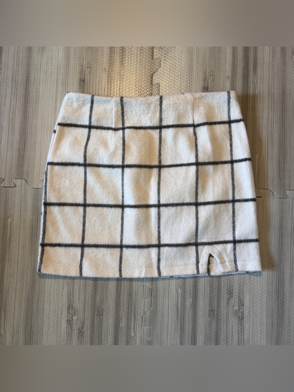 NWT Lulus Women's Spence White Plaid Mini Skirt